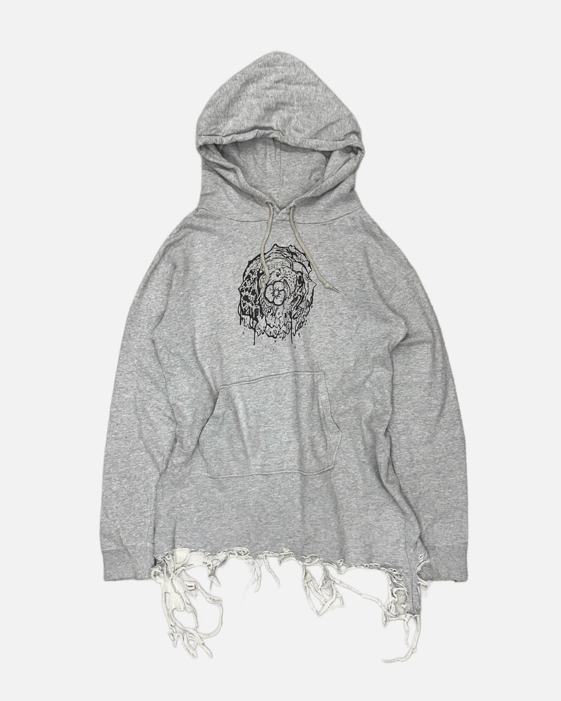 distressed hem printing hood dress 상품이미지2