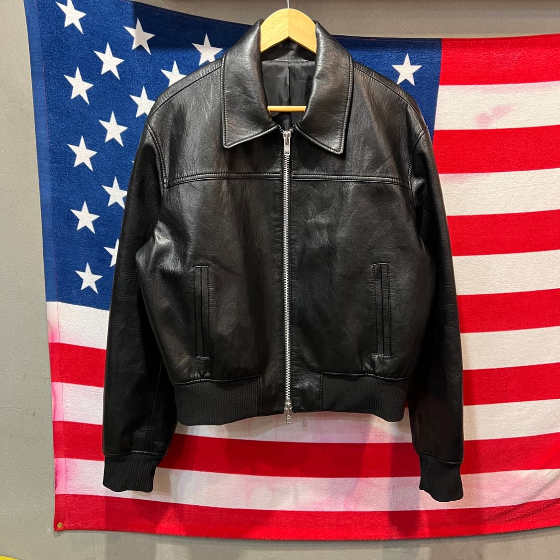 크롭 레더자켓 블랙 상품이미지1