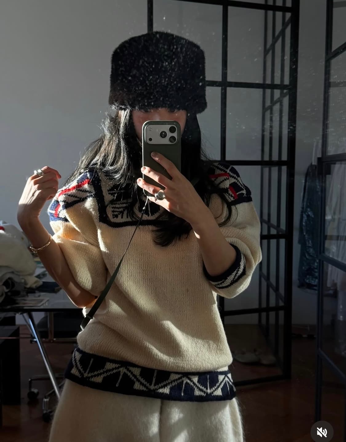 새상품) 파르벵 farven 스노우 니트 아이보리 상품이미지5