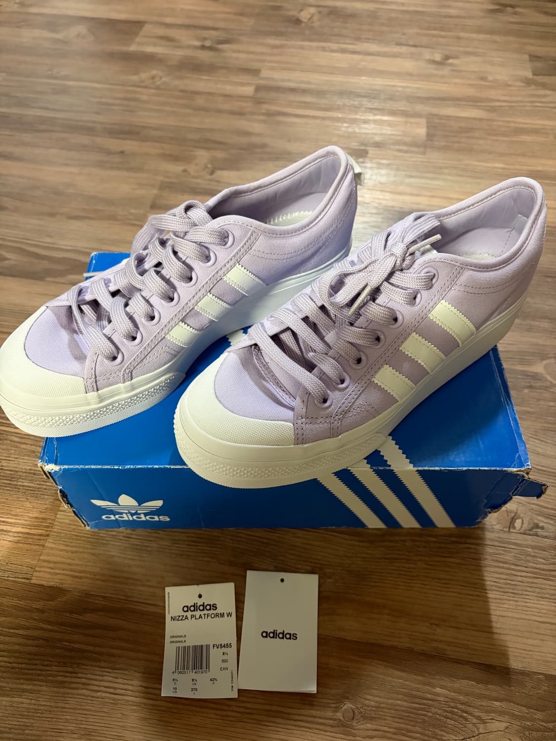 실착5분] 아디다스 니짜 플랫폼 W 라벤더 스니커즈 270 상품이미지1