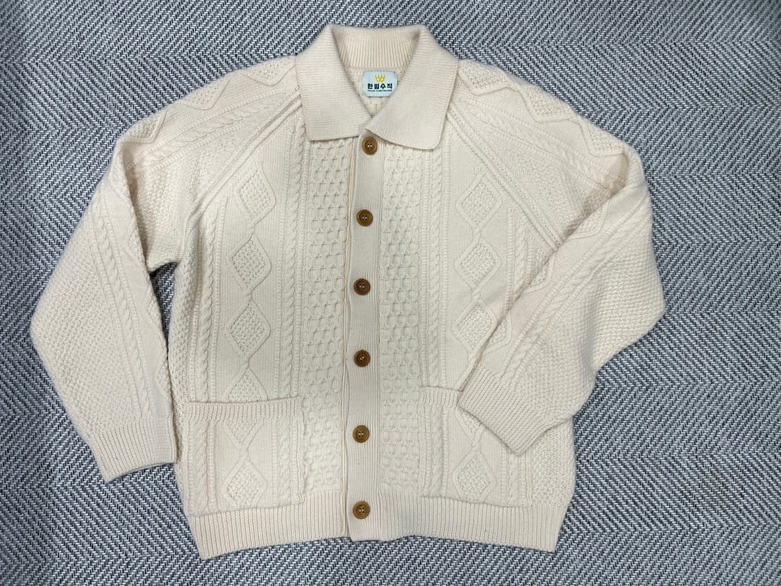 한림수직 가디건 아이보리 L(105) 상품이미지1