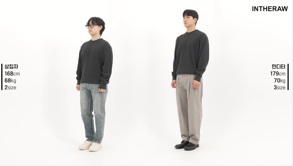 [2] 인더로우 코튼 립니트 크루넥 - 카본 그레이 (실착 1회/S급) 상품이미지4