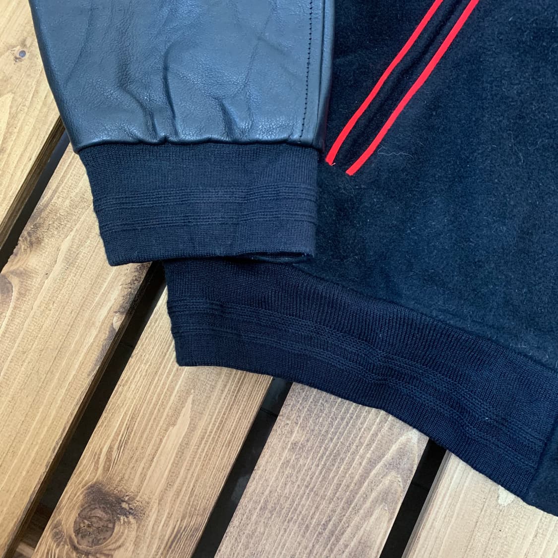 빈티지 울 레더 바시티 자켓 2XL 상품이미지4