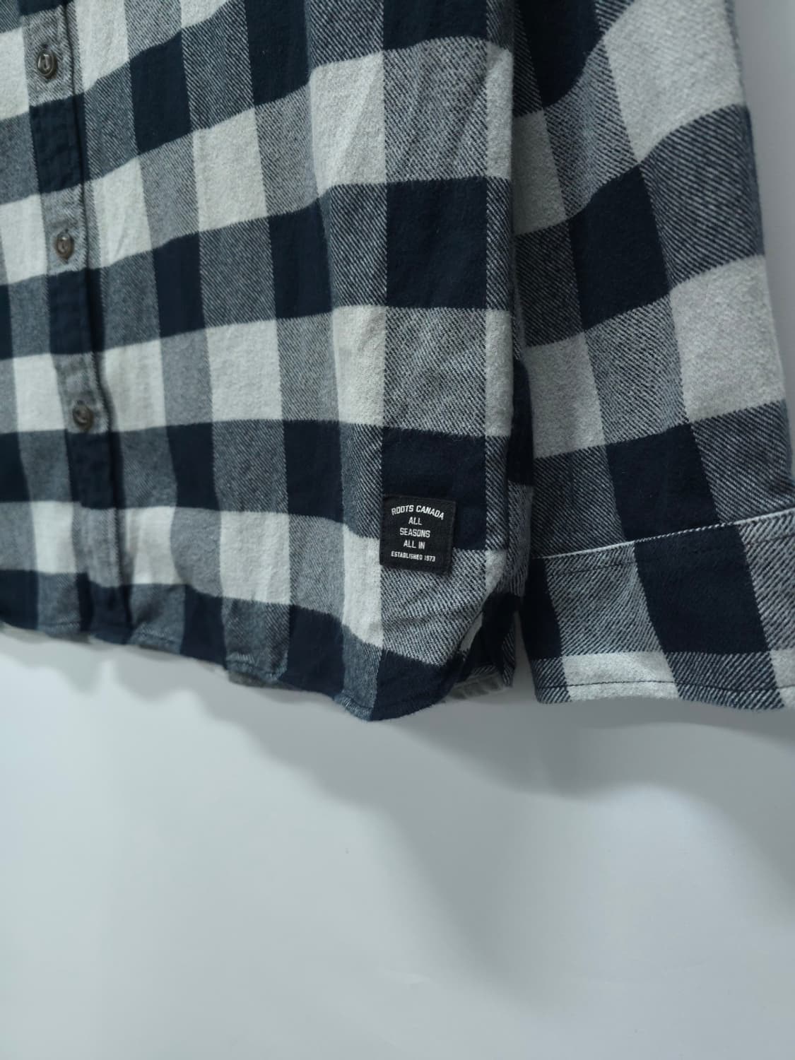 Roots(루츠) 블랙/화이트 체크 셔츠 XL 상품이미지5