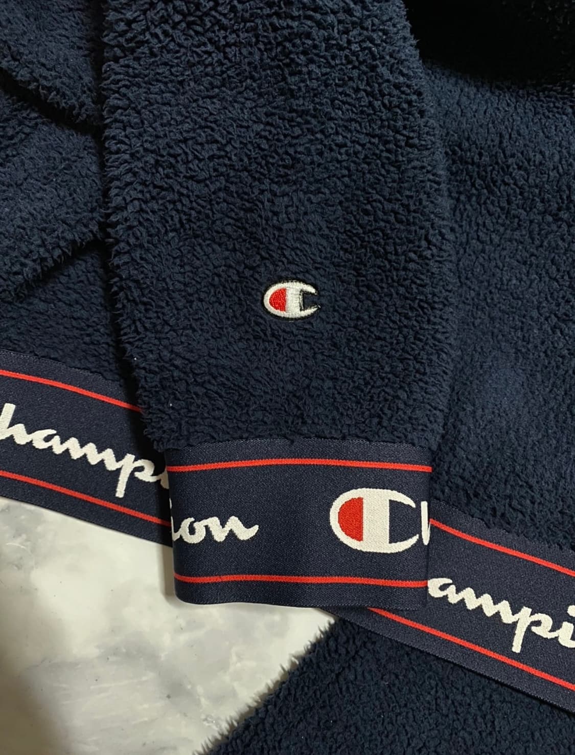 챔피온 양털 뽀글이 아노락 네이비 100 상품이미지5