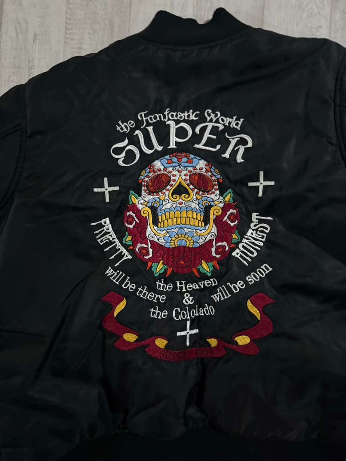 빈티지 자수 해골 마원 점퍼 상품이미지3