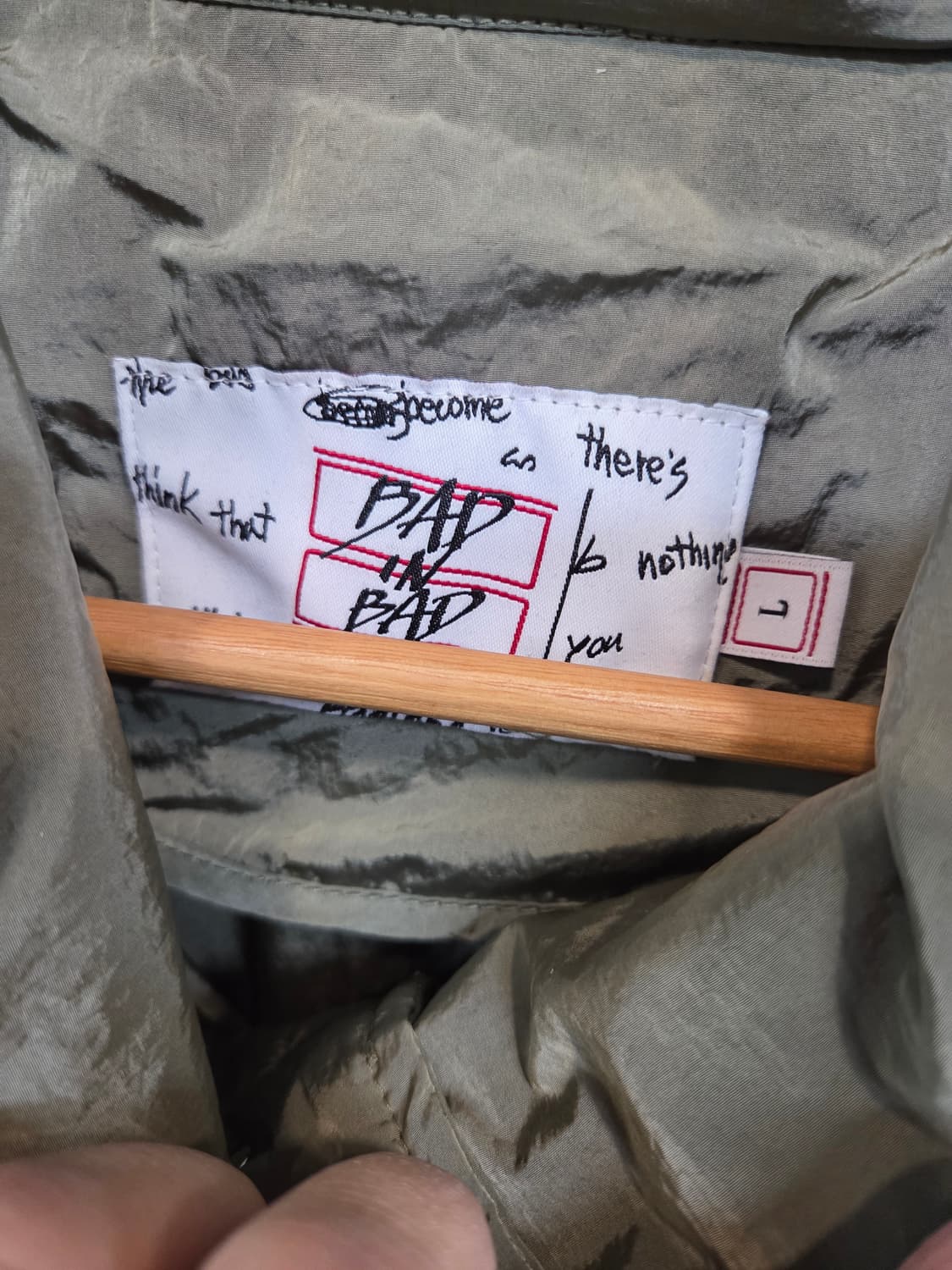 배드인배드 m-51 메탈릭 카키 피쉬테일 나일론 자켓 L 상품이미지4