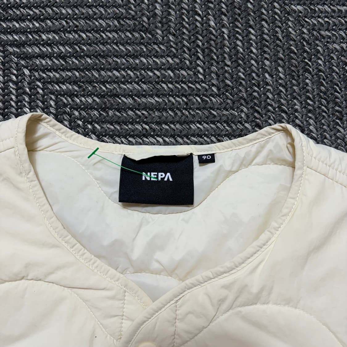 네파 아이보리 퀼팅 자켓(90) 상품이미지3