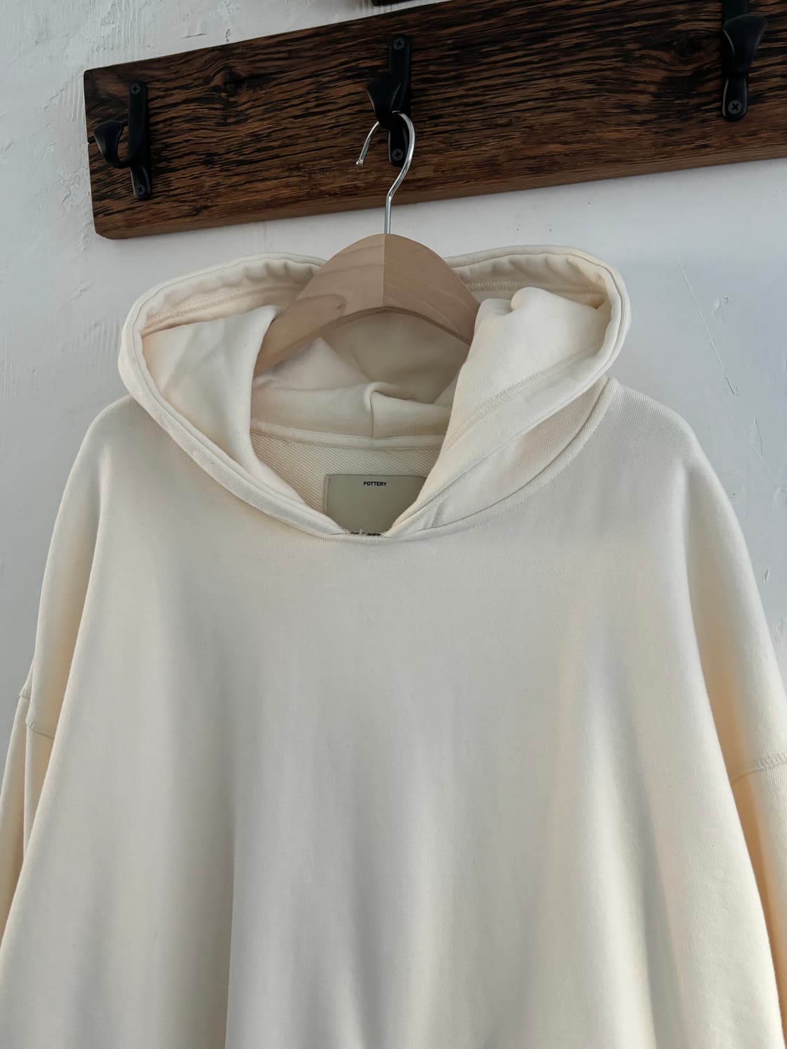 pottery 포터리 헤비웨이트 아이보리컬러 후드티 상품이미지1