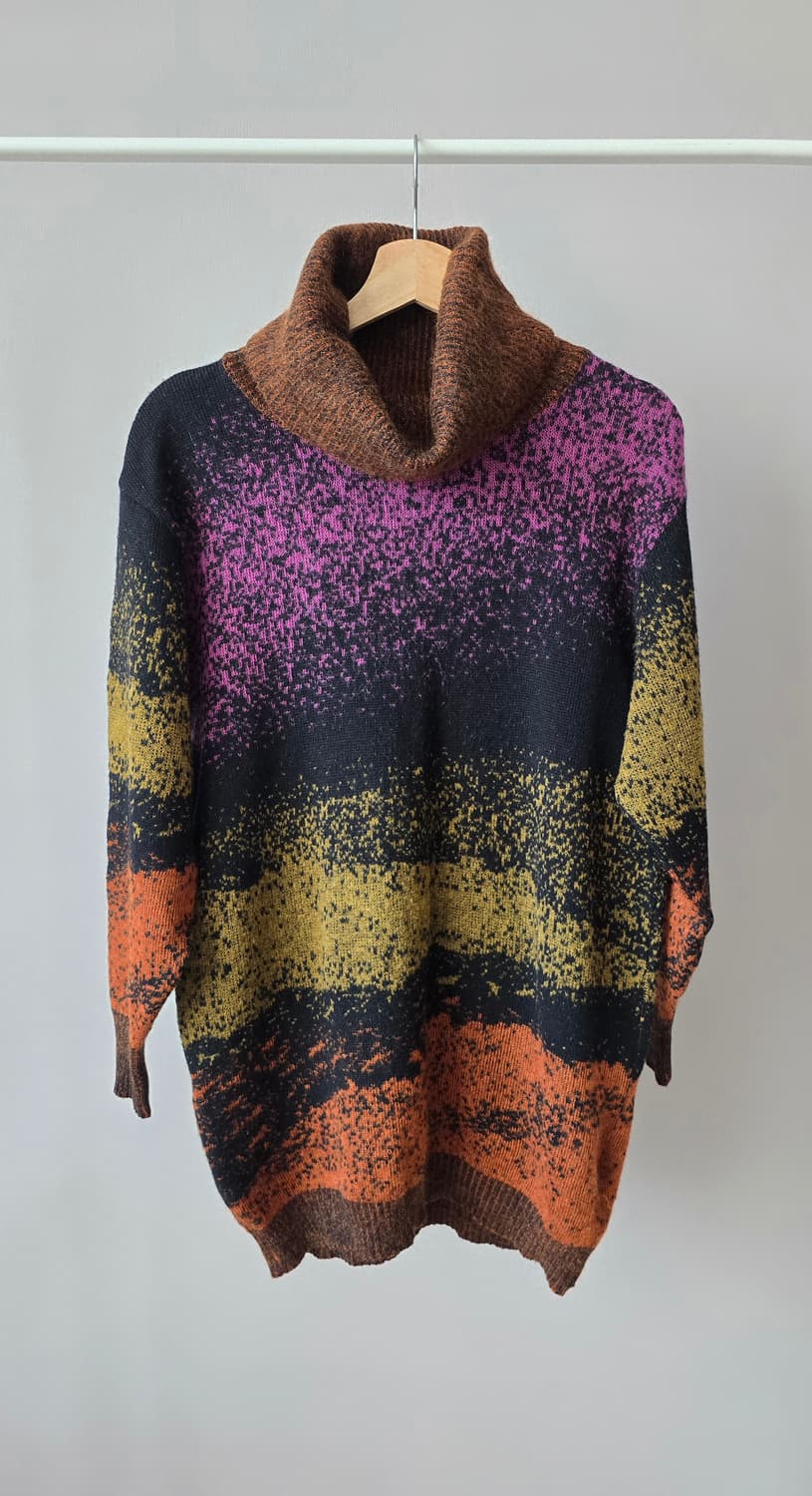 믹스 컬러 터틀넥 울 니트  상품이미지1