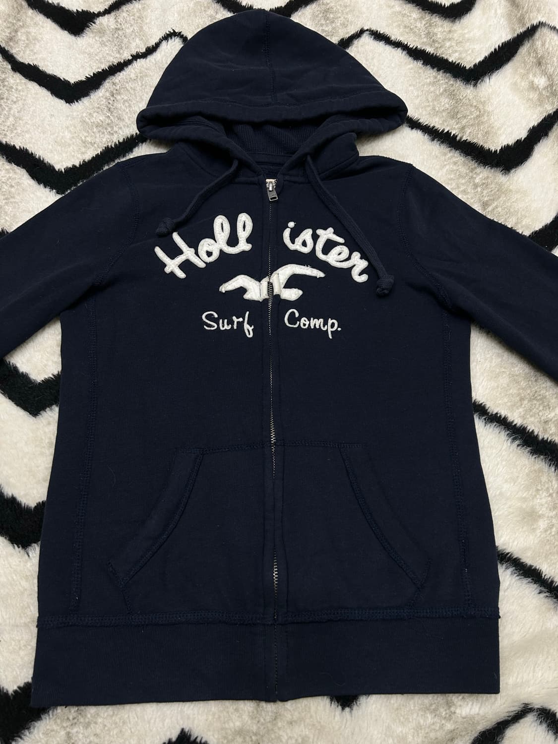 [S]홀리스터 스펠아웃 후드집업/기모/짙은네이비 상품이미지3