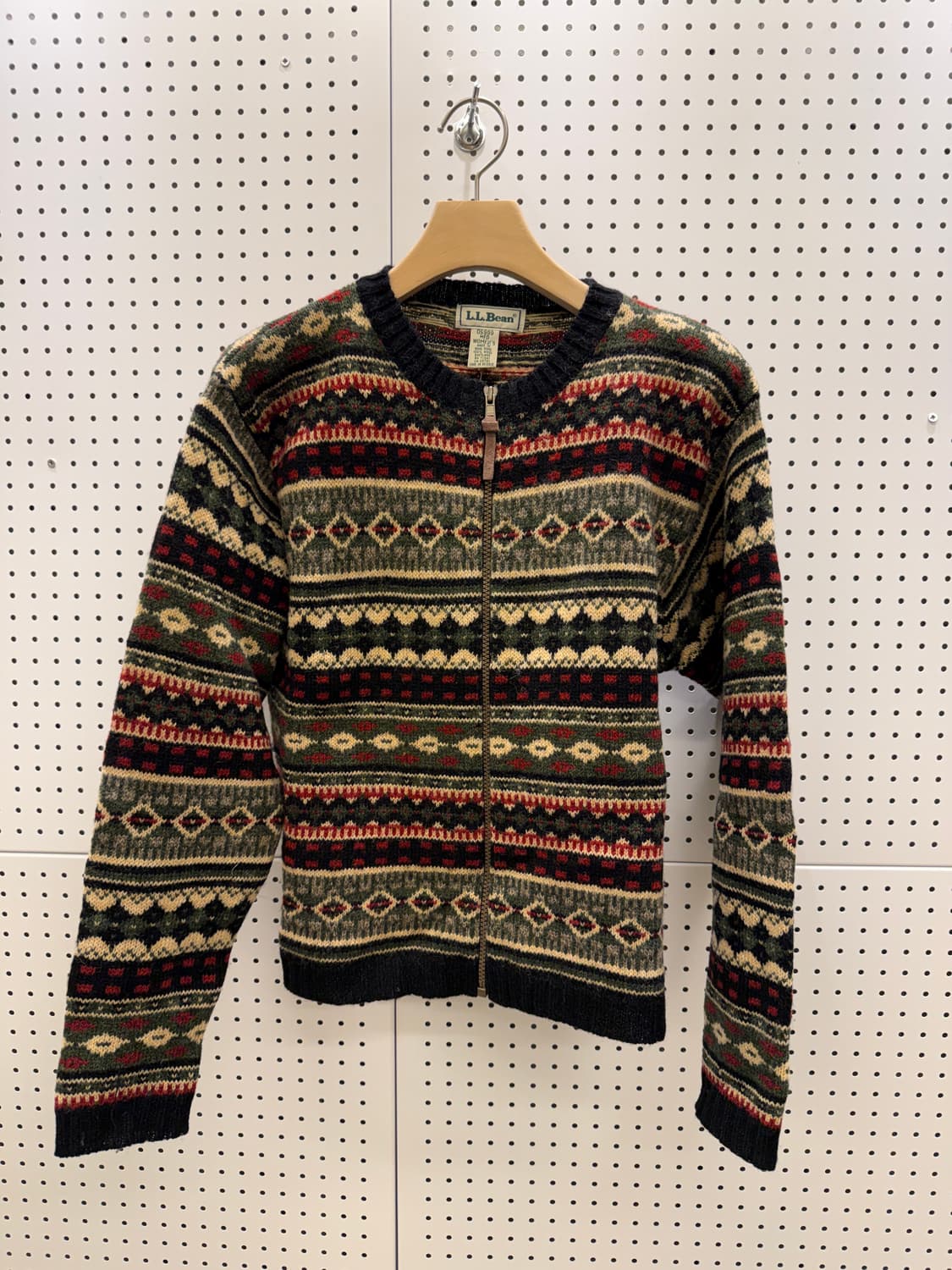 엘엘빈 빈티지 페어아일 패턴 니트 집업 U1339 상품이미지2