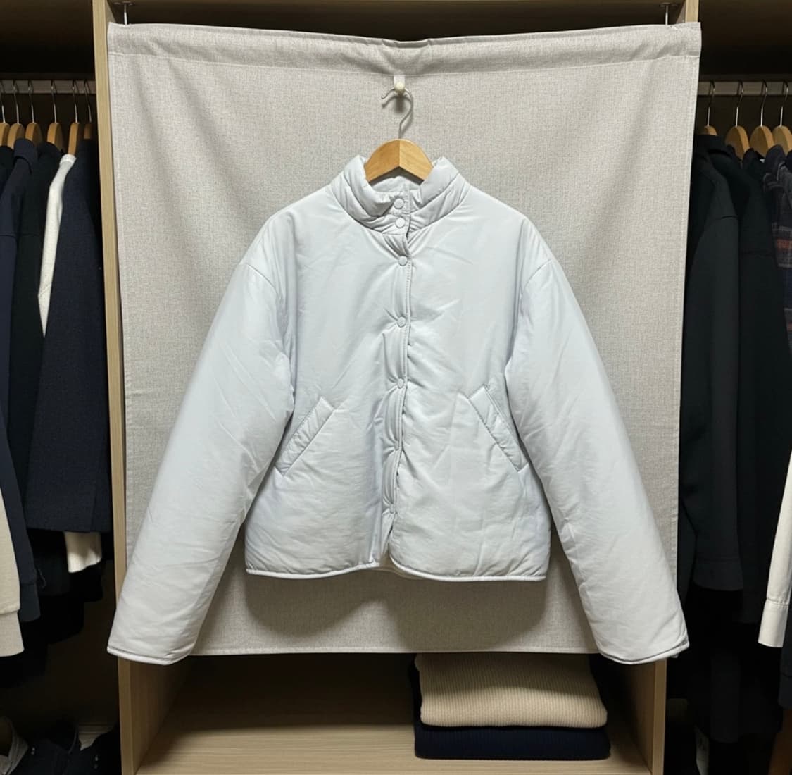 뽀글이 연하늘색 리버시블 자켓 상품이미지1