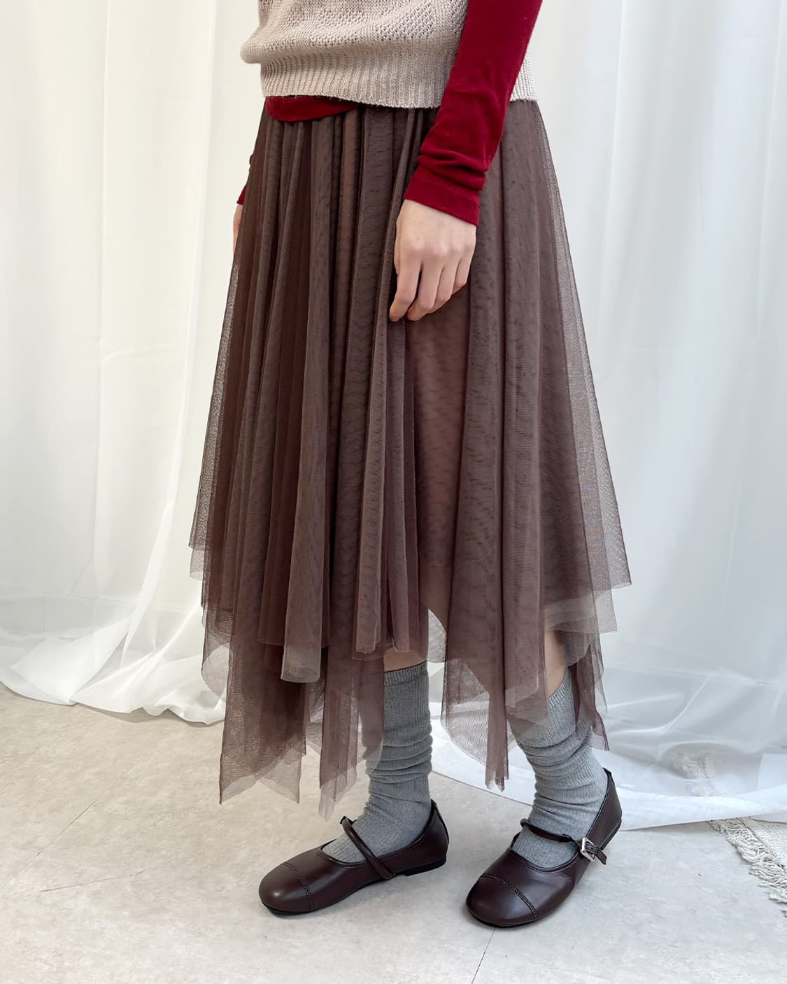 valerie brown mixed tulle layered skirt 상품이미지2