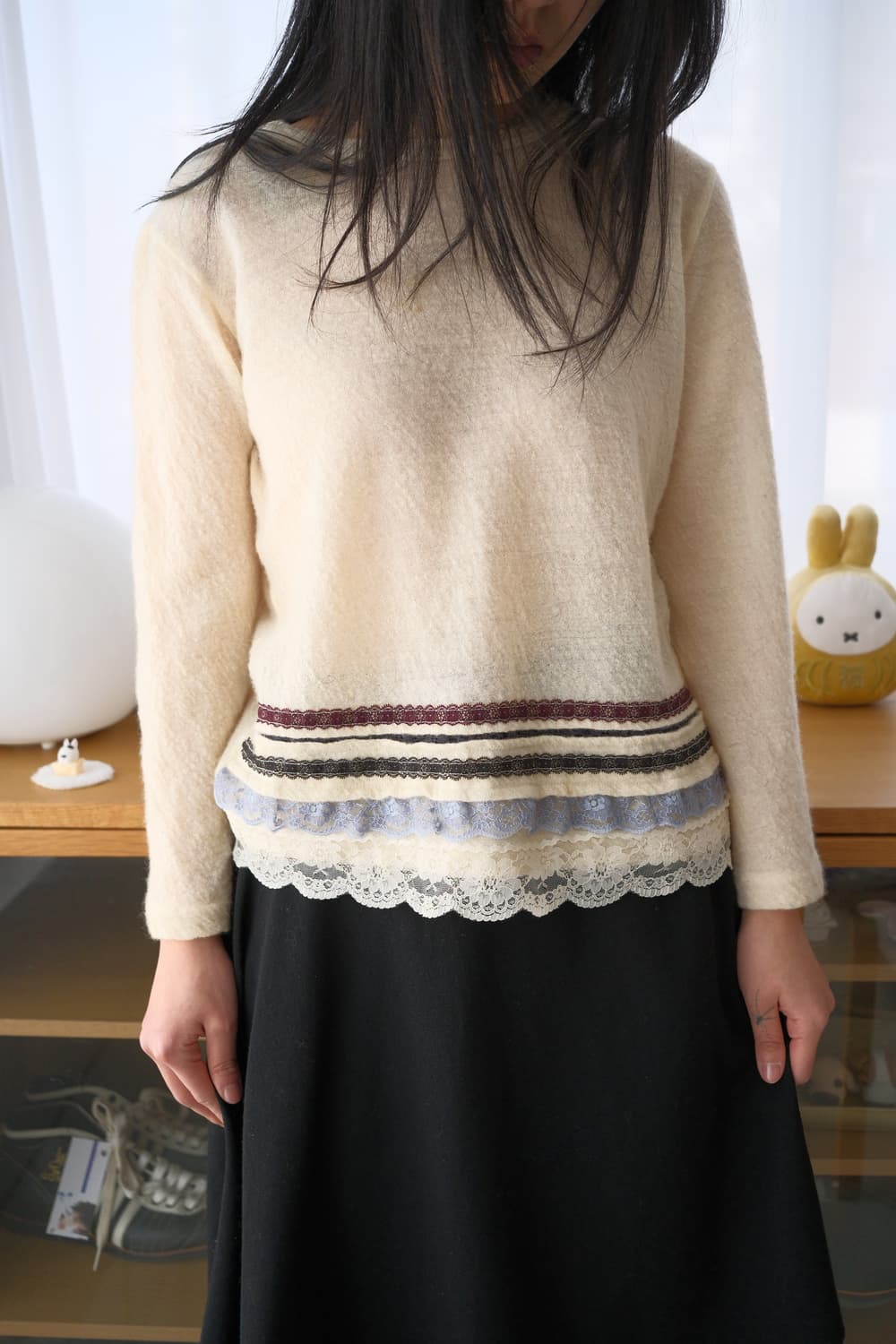 Lace wool top 상품이미지1