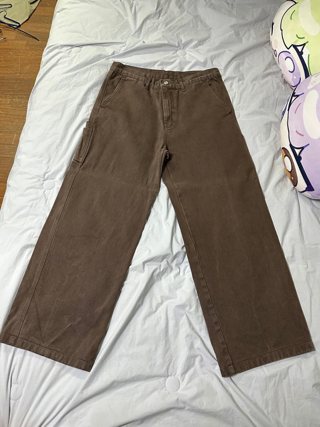 비얼디드 키드 가먼트 다이드 카펜터 팬츠 브라운 상품이미지2