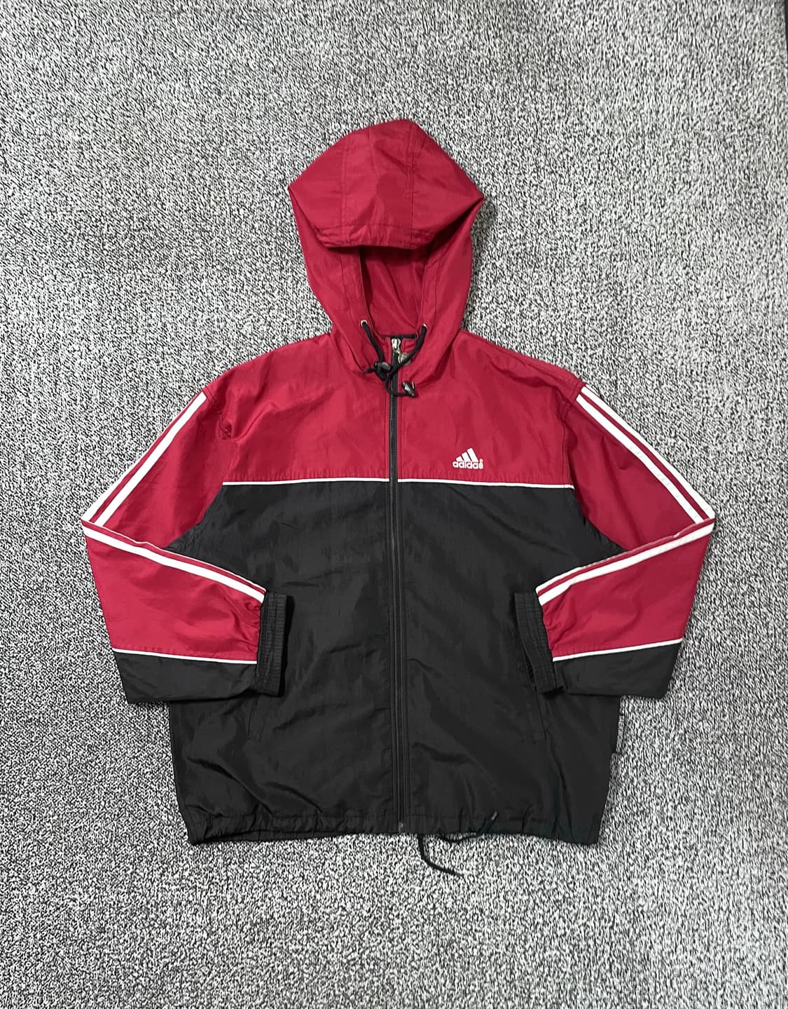 빈티지9. 아디다스 레트로 90's 올드스쿨 바람막이 점퍼 레드 블랙 상품이미지1