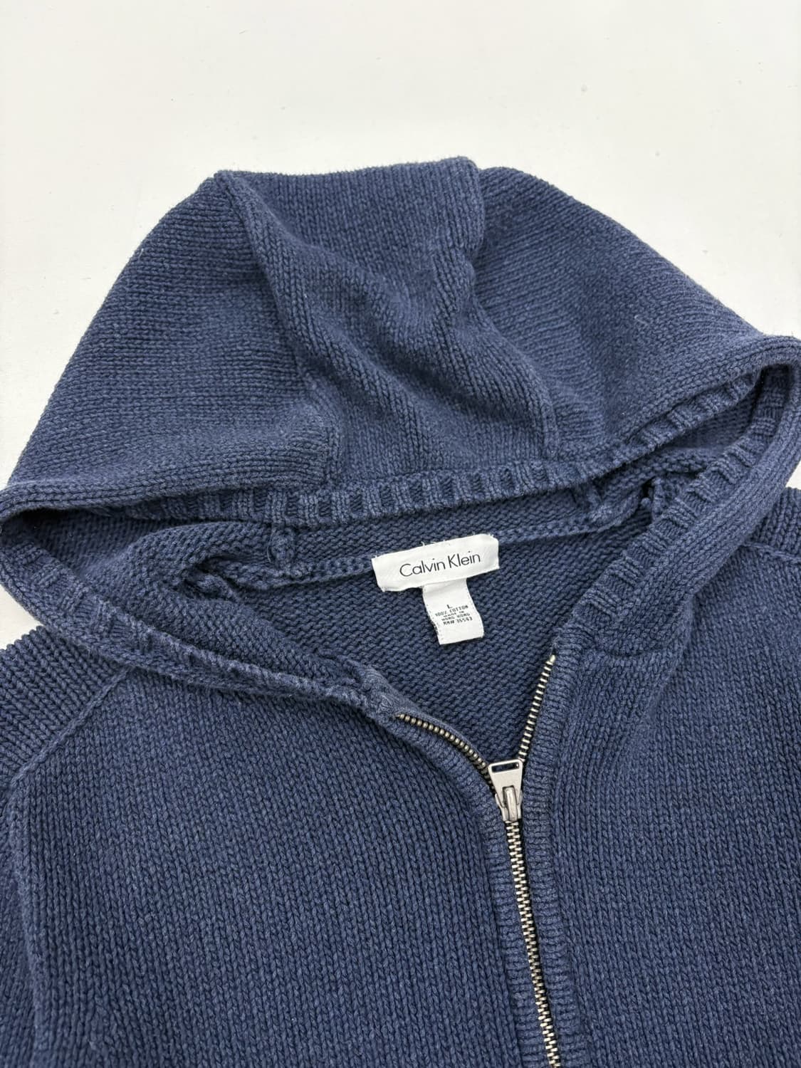  CK 캘빈클라인 네이비 블루 니트 후드 집업 상품이미지5