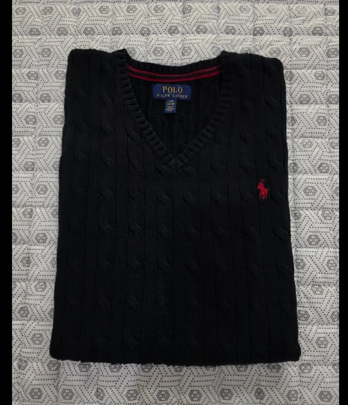 폴로 케이블 V넥 니트 조끼 95 상품이미지2