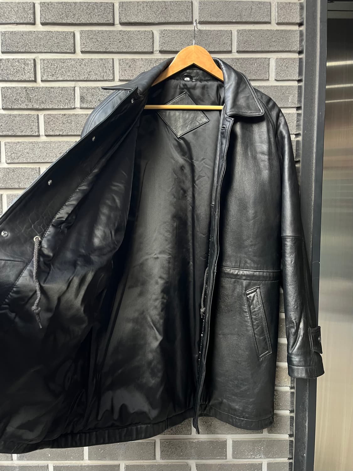 90s lambskin 양가죽  미디자켓 블랙 상품이미지6