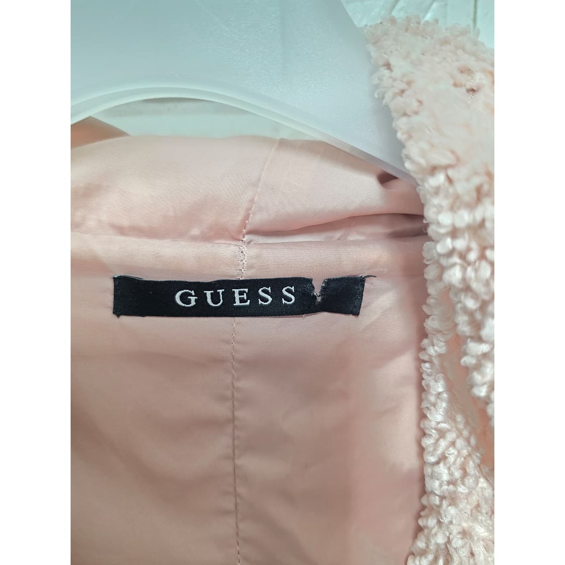 택포// 게스 핑크 뽀글이 후드 후리스 S-M 상품이미지2