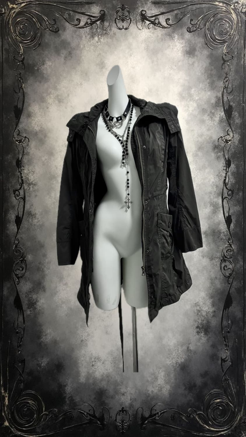 Dark Gray Long Bomber Jacket 상품이미지3