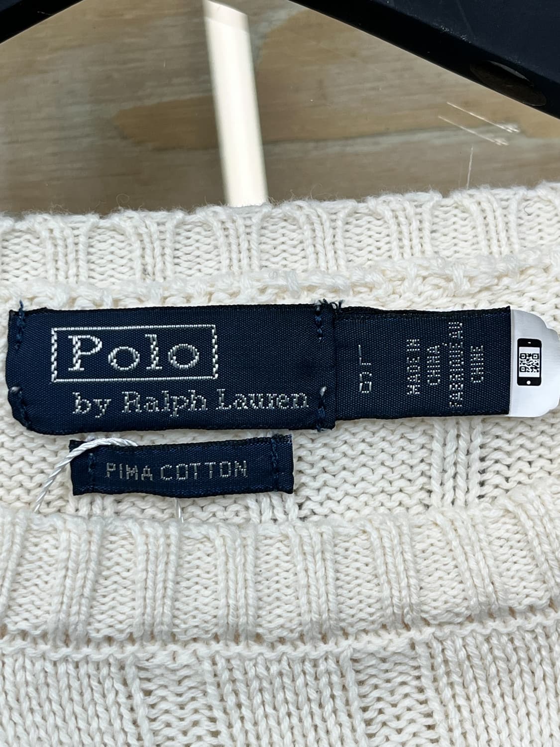폴로 랄프 로렌 QR 라벨 케이블 니트 상품이미지5