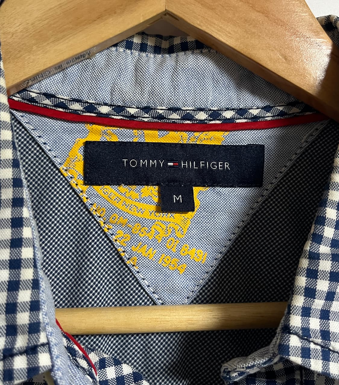공용 타미힐피거 잔체크 반소매 셔츠 반팔 남방 M 상품이미지5