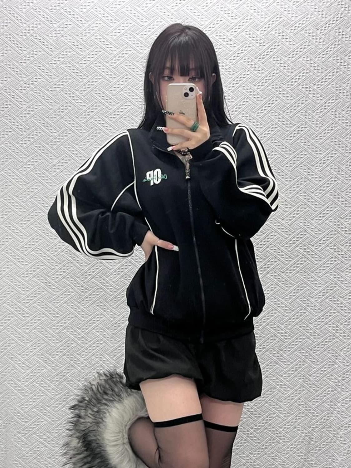 아디다스 올드스쿨 레트로 펑크 라인 져지 집업 L C10377 상품이미지1