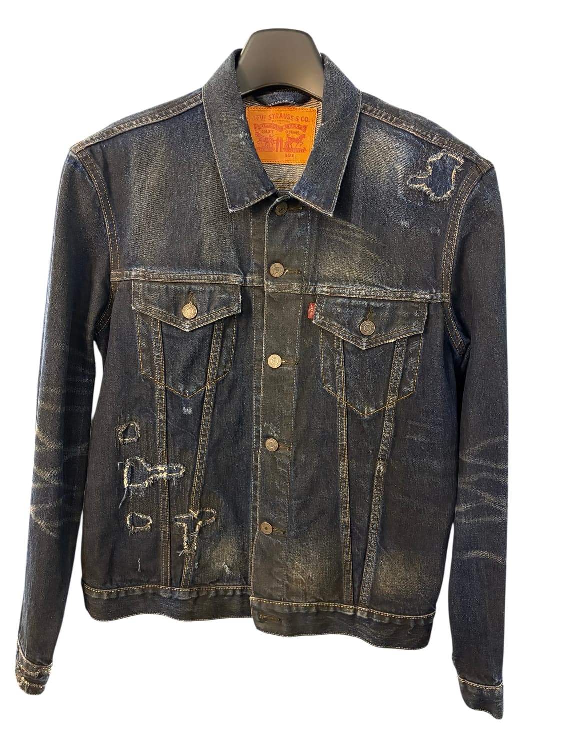Levi's destoryed denim jacket L 상품이미지1