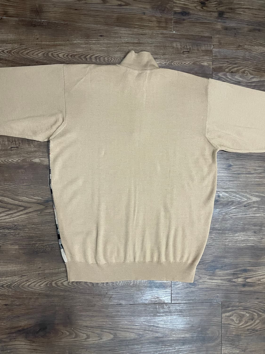 버버리 90s 노바체크 메리노울 카라넥 니트 베이지 상품이미지10