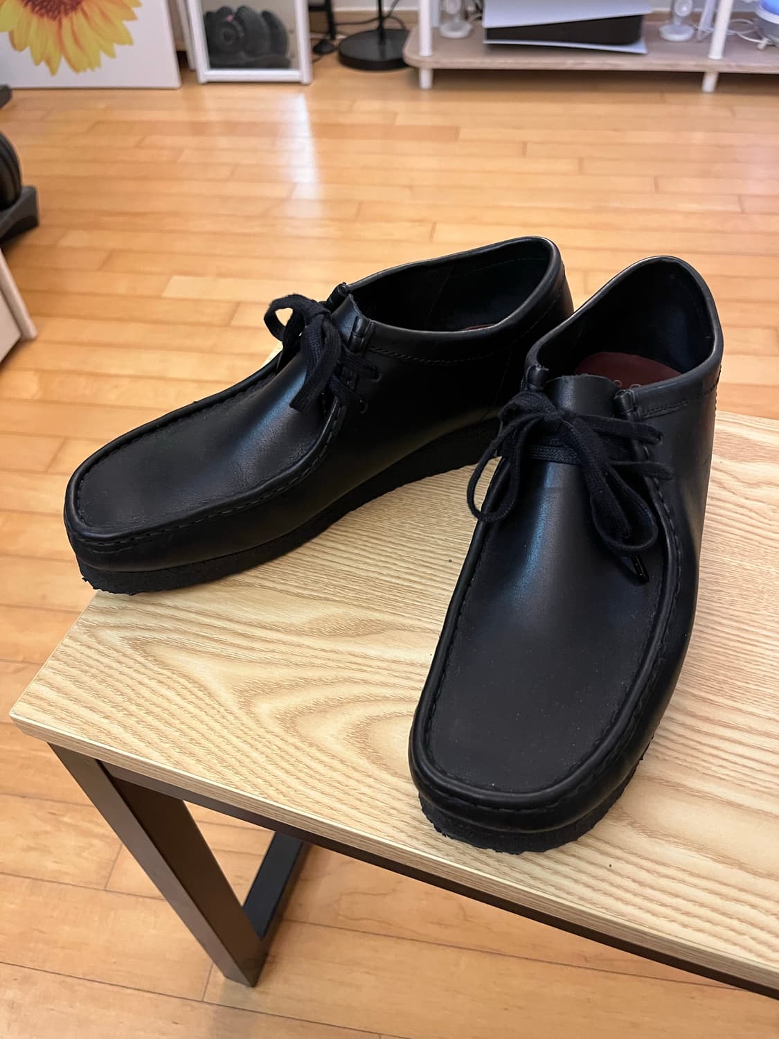 클락스 왈라비 블랙 레더 상품이미지4