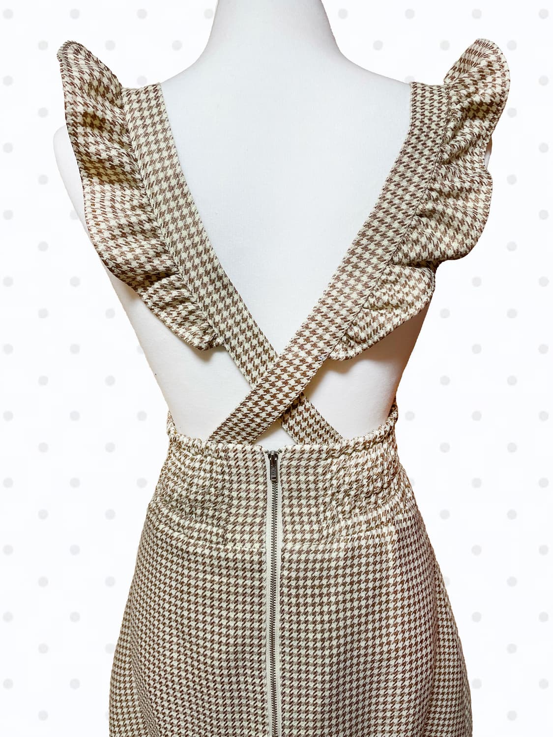 🤎(새상품)앙크루즈 라떼갸루 하트버클 서스펜더 원피스 스커트 상품이미지5