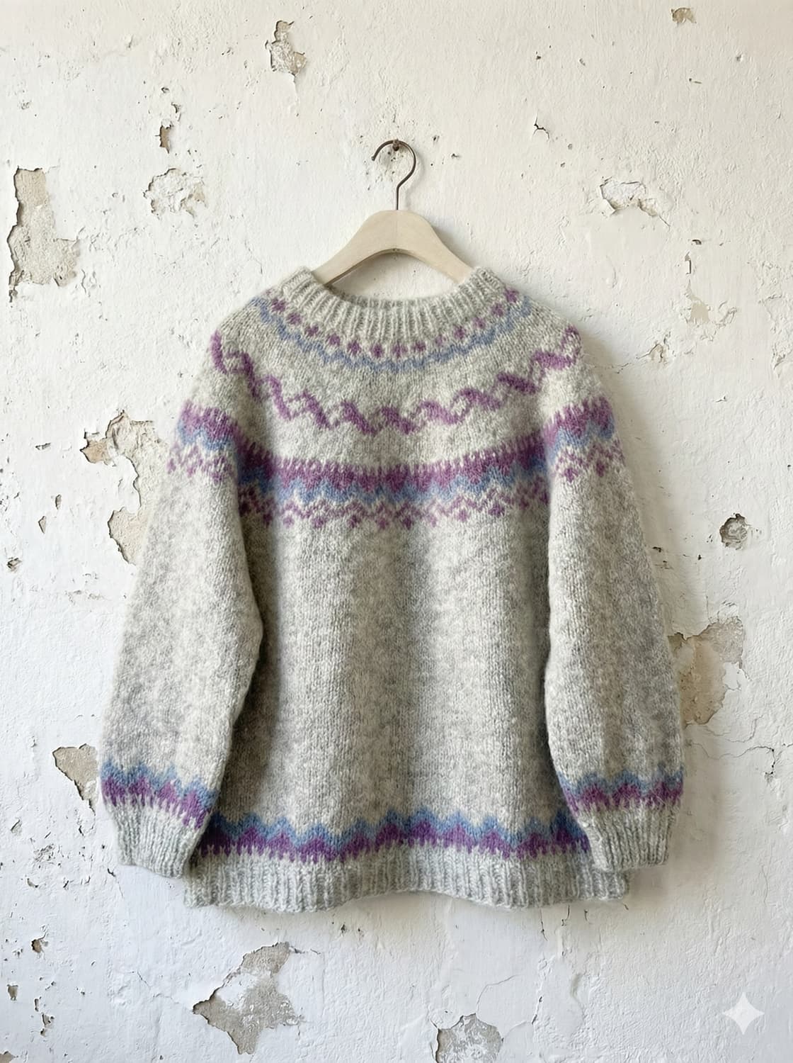 퍼플 & 스카이블루 노르딕스웨터 상품이미지1