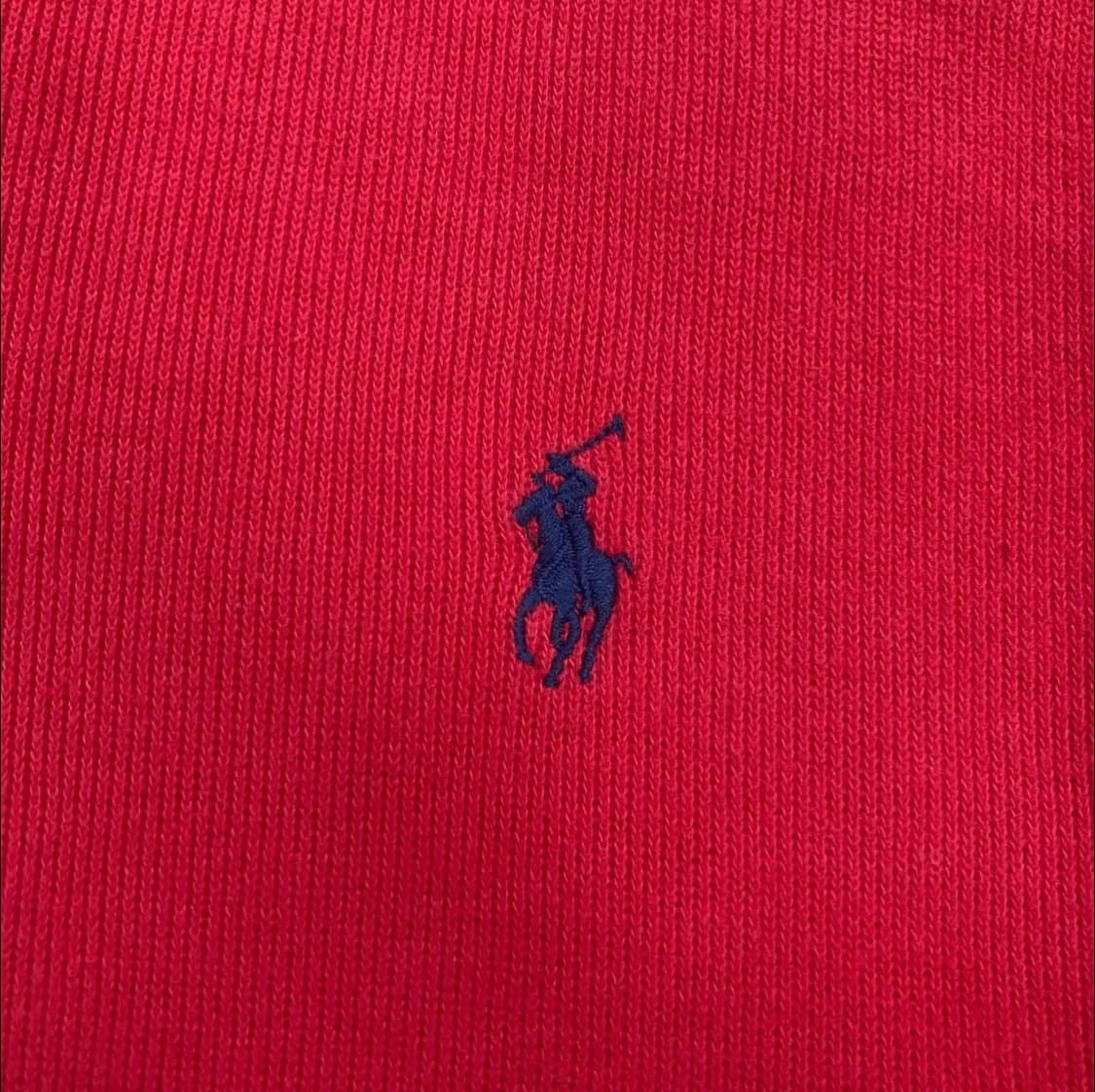 폴로 랄프 로렌 레드 컬러 스몰 포니 하프 집업 니트 상품이미지2