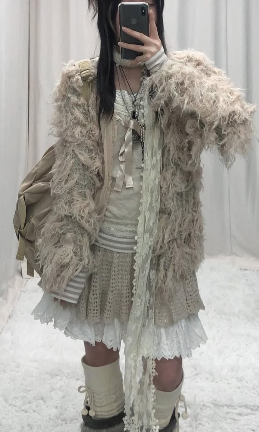 개대장 선가든 딸기 라떼 모리코디셋 그런지퍼가디건 상품이미지1