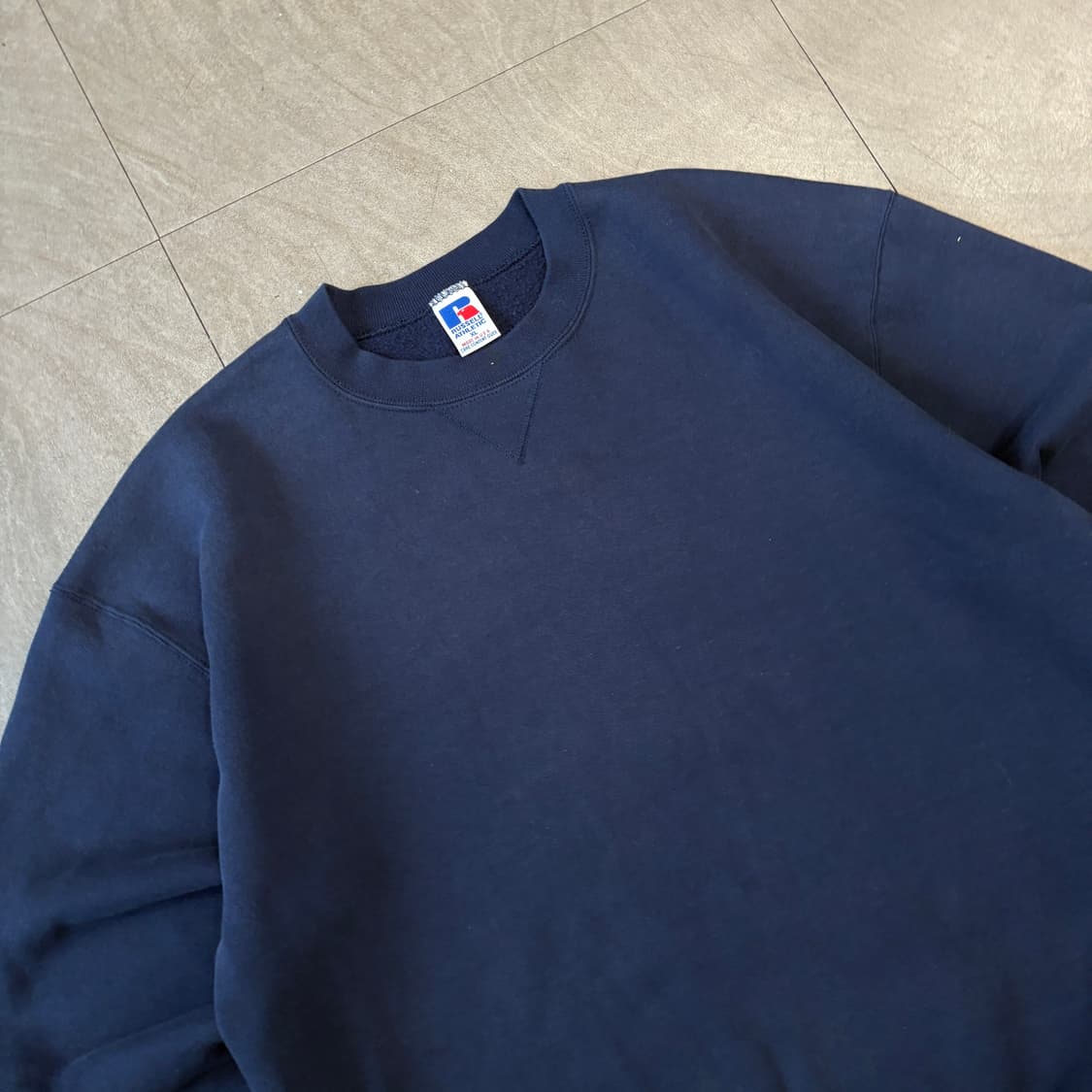 90s 90년대 미국 생산 러셀 블랭크 네이비 스웻셔츠 상품이미지2