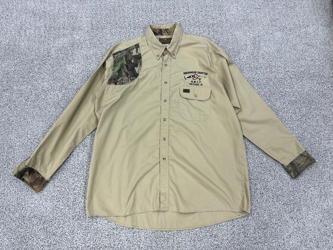 90s 리얼트리 배색 헌팅셔츠 상품이미지1