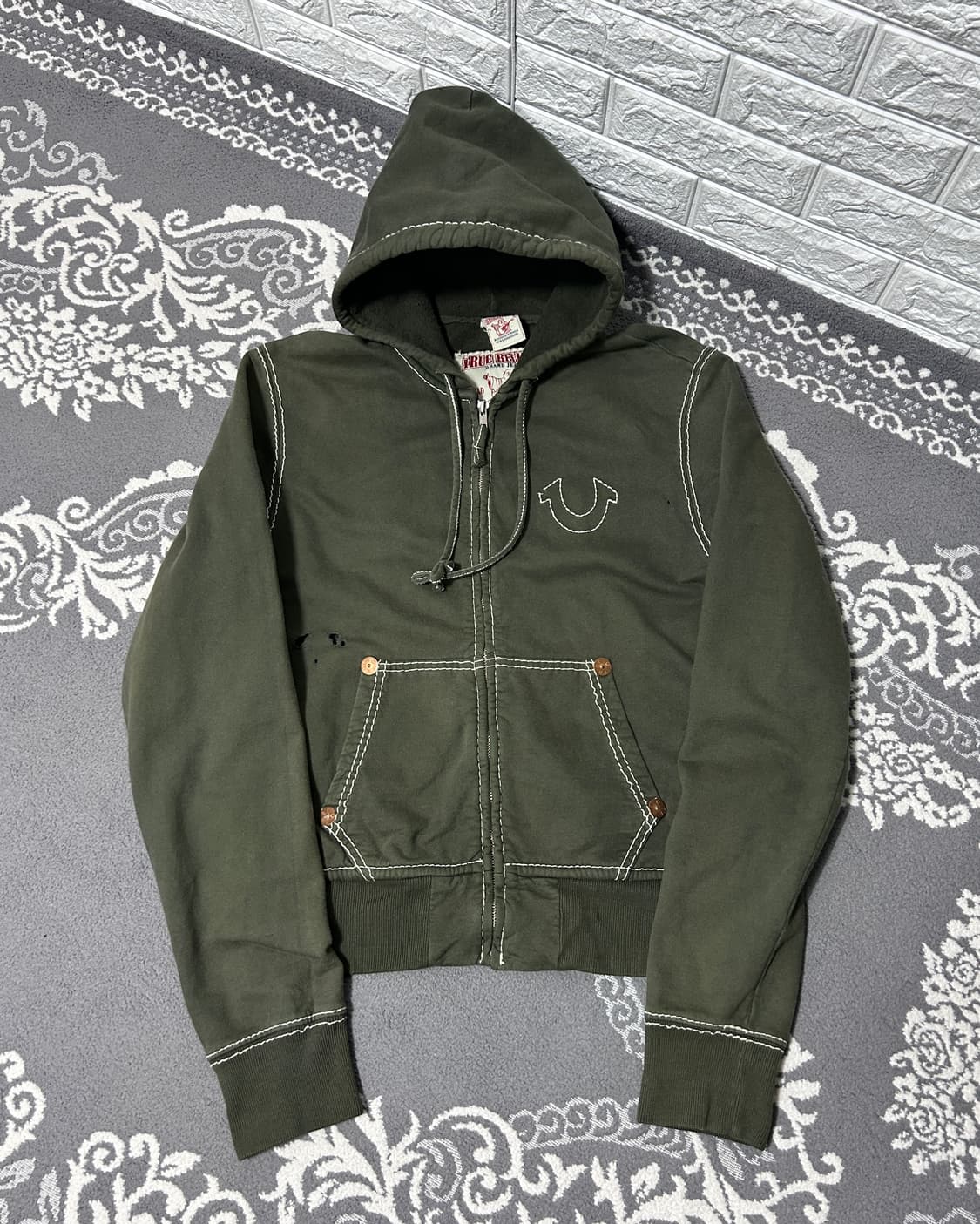 트루릴리젼 레이저 디스트레스드 후디 집업 상품이미지3