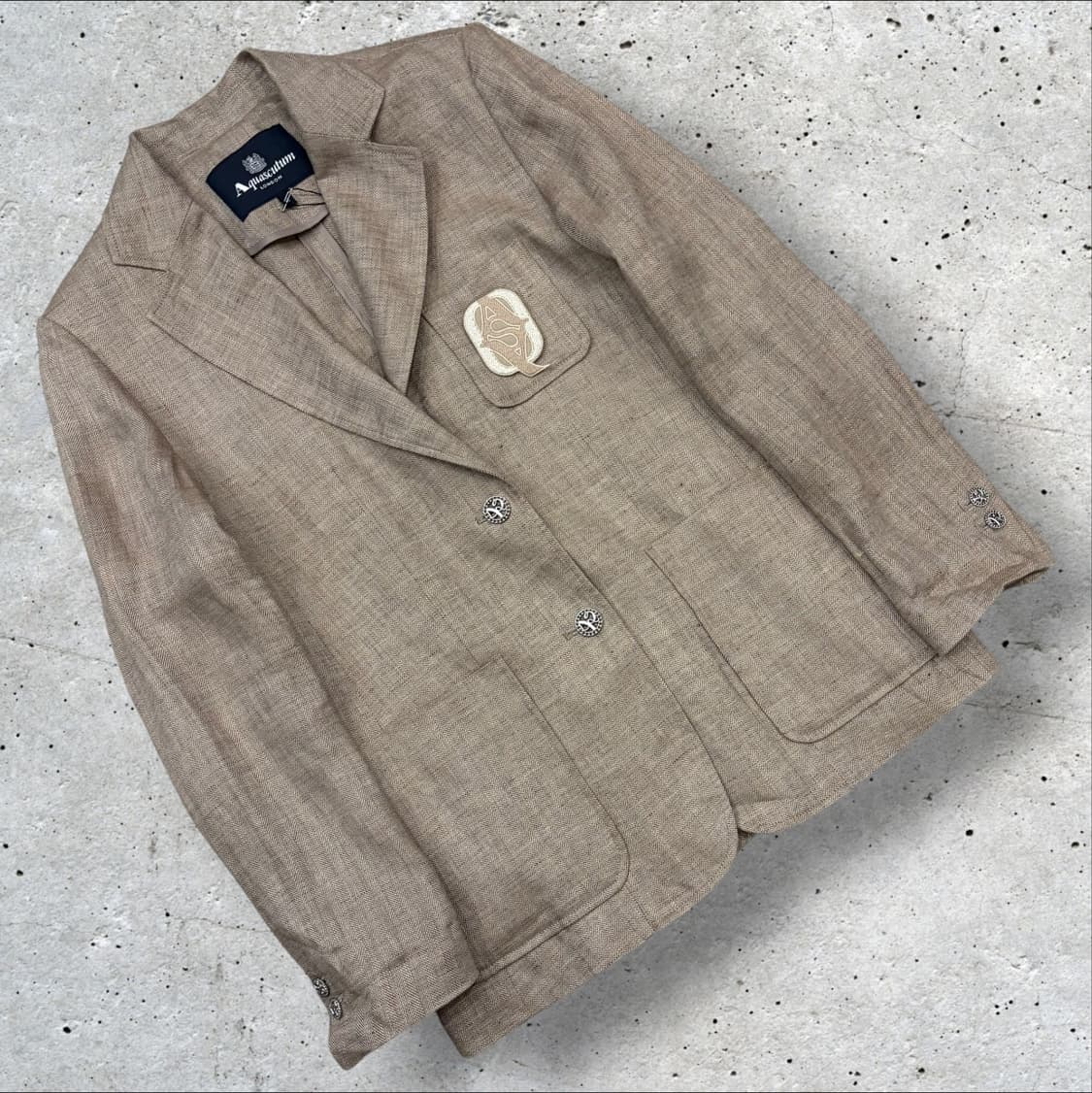 [55] 23ss 아쿠아스큐텀 헤링본 린넨 자켓 브라운 D362 상품이미지1