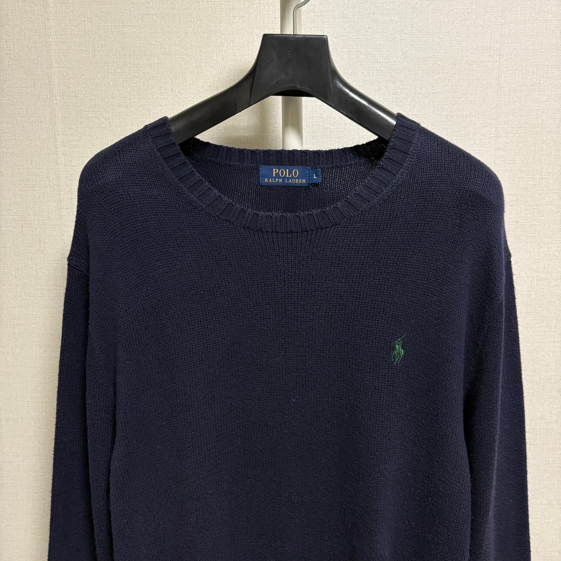 폴로 랄프로렌 코튼 라운드 니트 / 네이비, L 상품이미지2