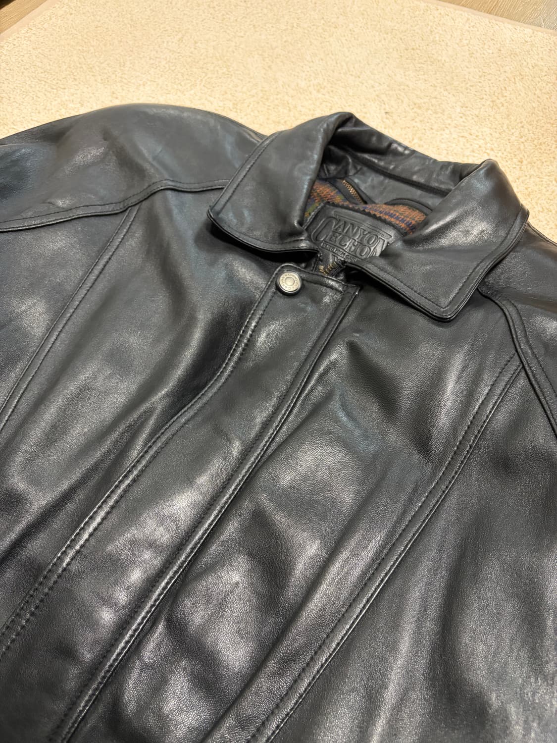 100) 00s 빈티지 램스킨 양가죽 필드자켓 카코트 상품이미지3