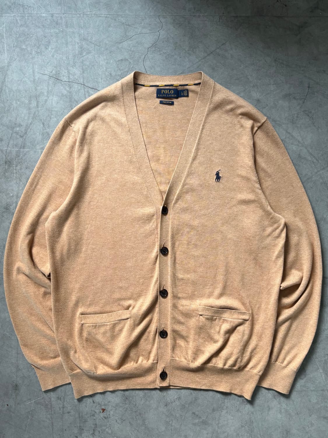 Polo 폴로 랄프로렌 베이지 컬러 피마코튼 브이넥 가디건 상품이미지4
