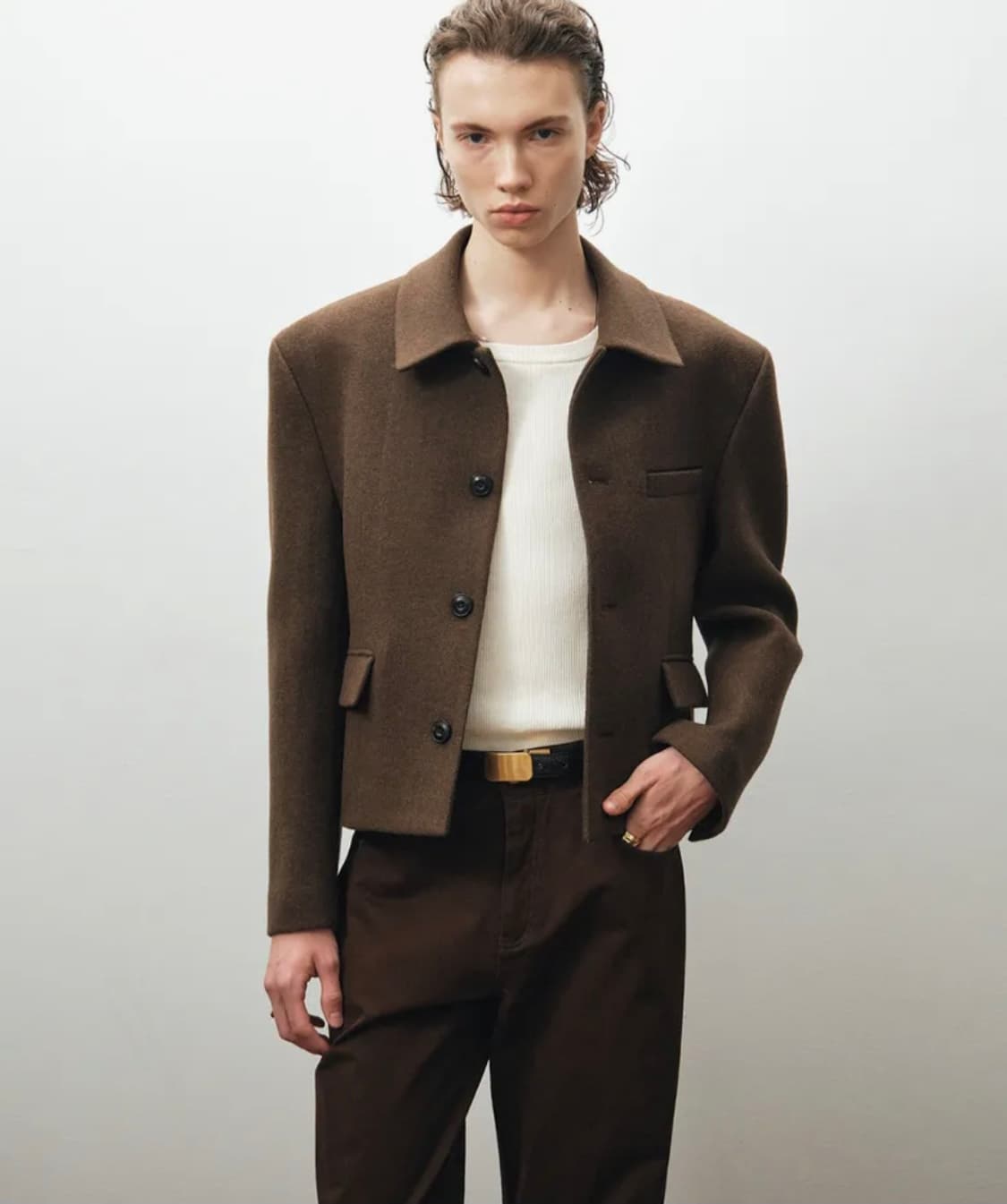 노이어 울 크롭 자켓 팝니다 우영미 타임옴므 솔리드옴므  상품이미지1