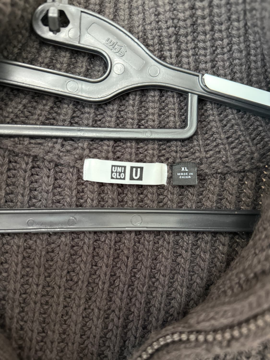 유니클로 U 램스울 블렌드 집업 자켓 다크브라운 XL 상품이미지3