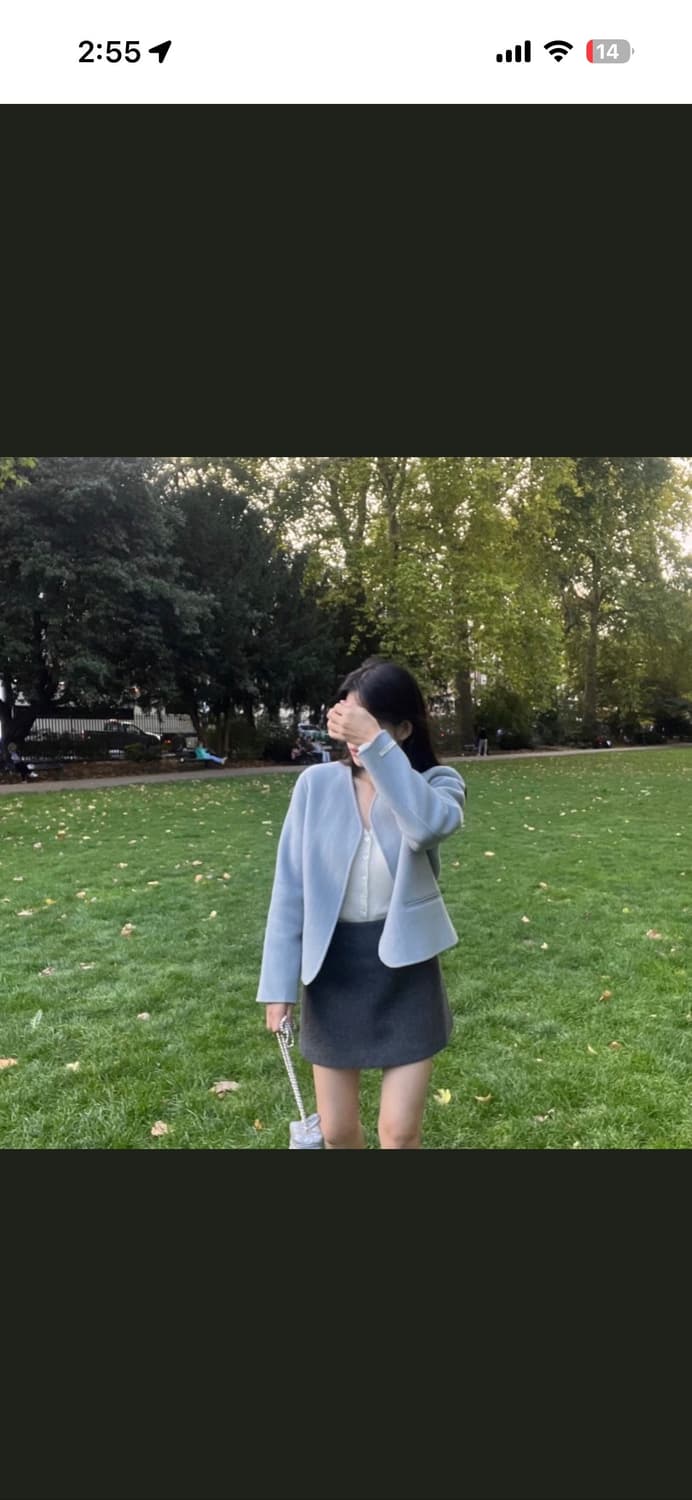 라플리에 블루 핸드메이드 코트 상품이미지2