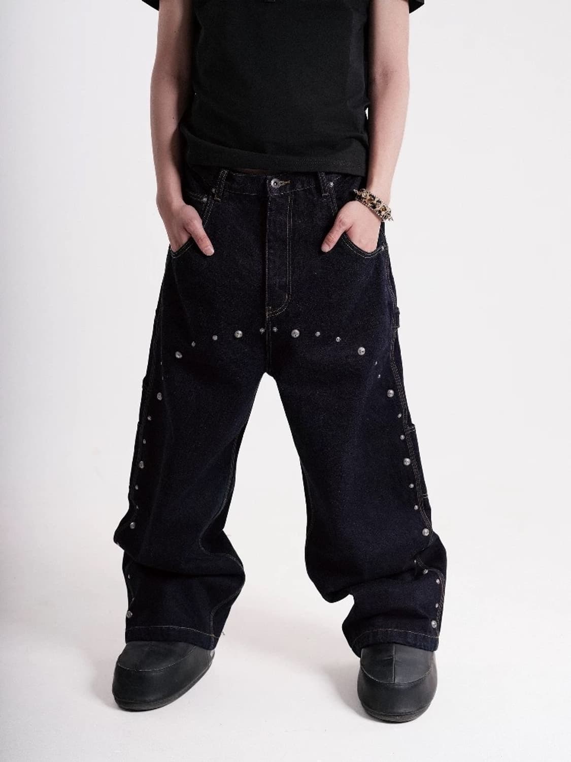 Full Stud Vintage indigo denim 상품이미지2
