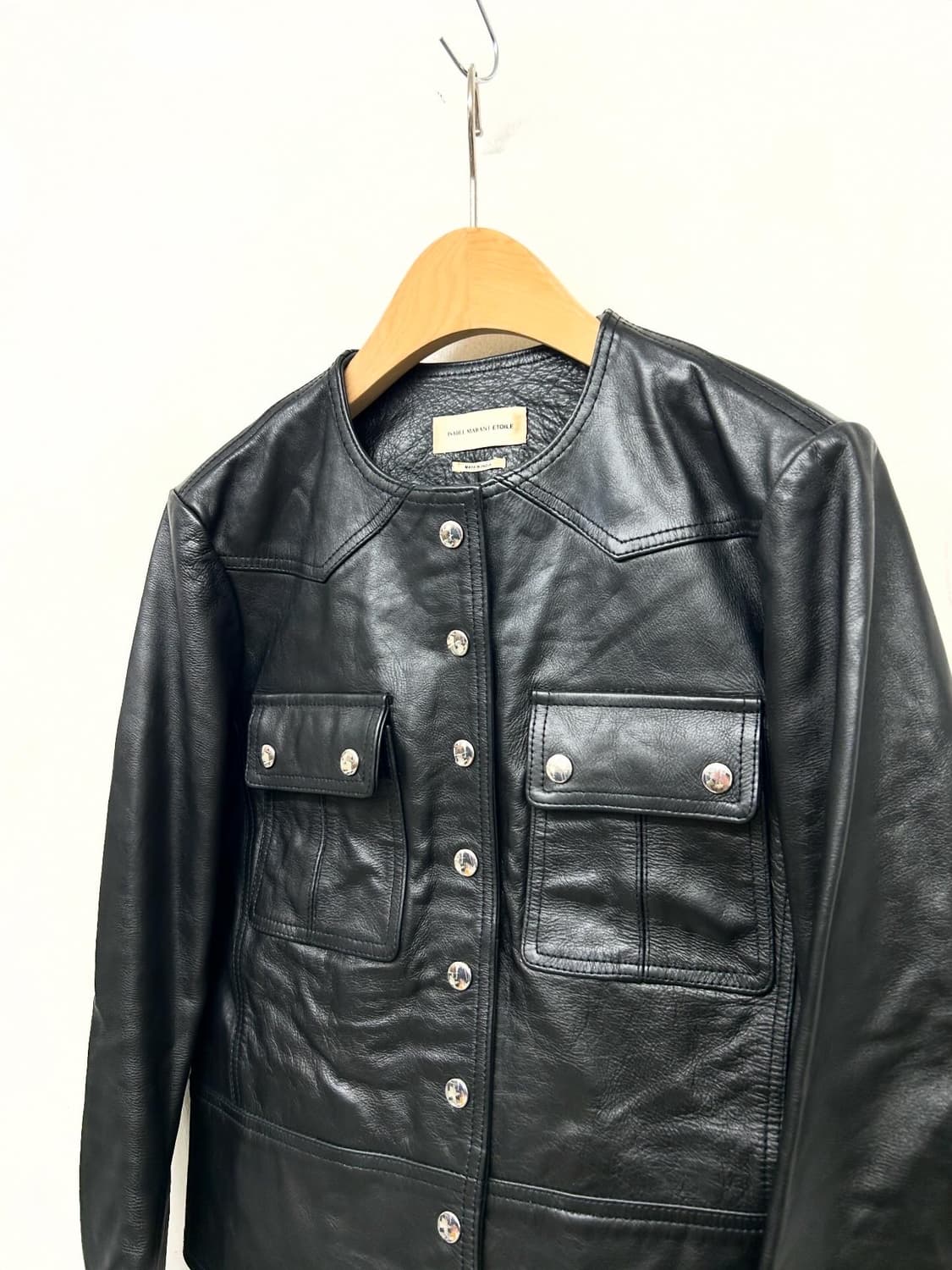 이자벨마랑 에뚜왈 블랙 가죽 자켓 상품이미지2