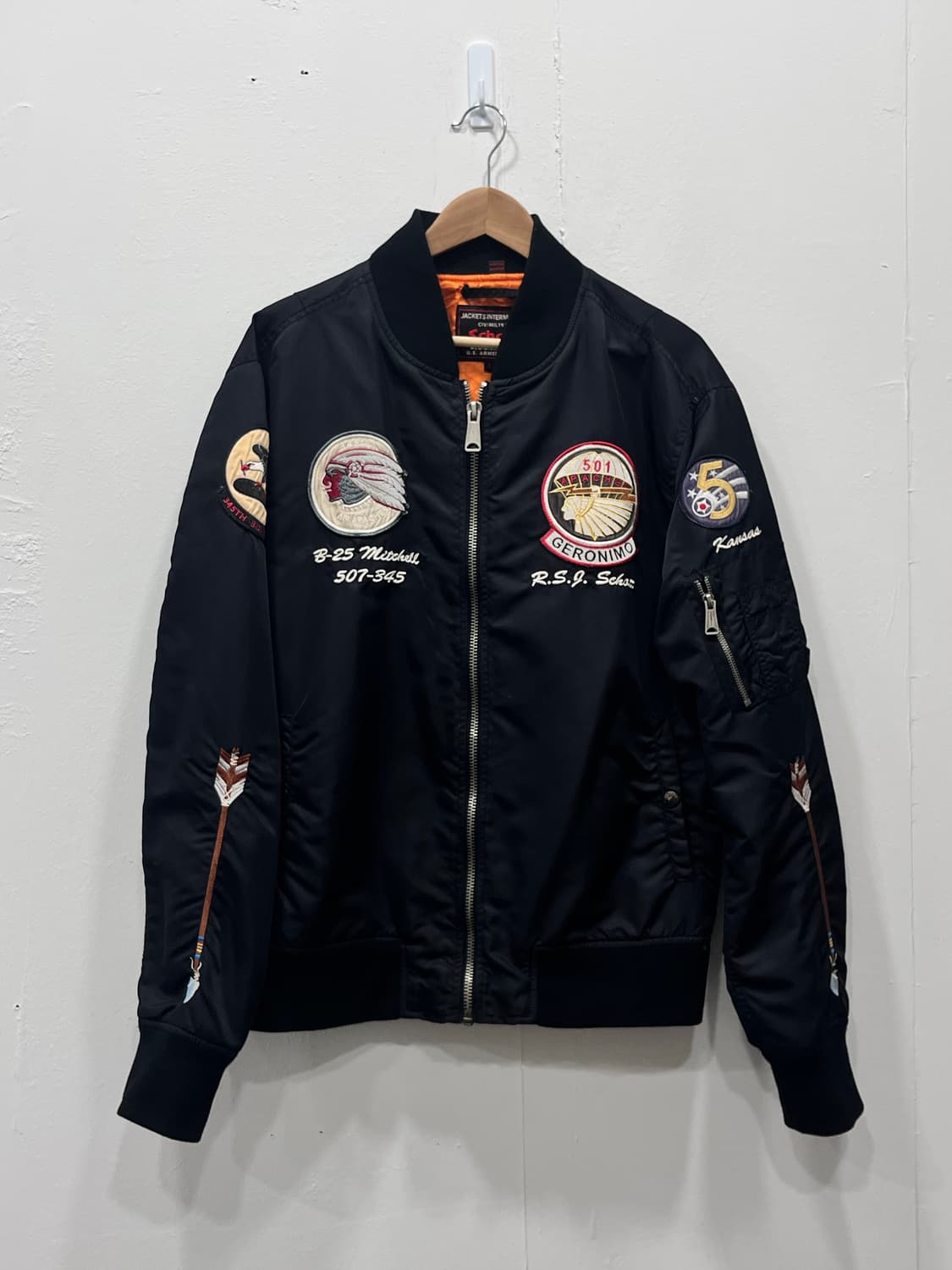 Schott 쇼트 Apache MA-1 패치워크 봄버 L 상품이미지2