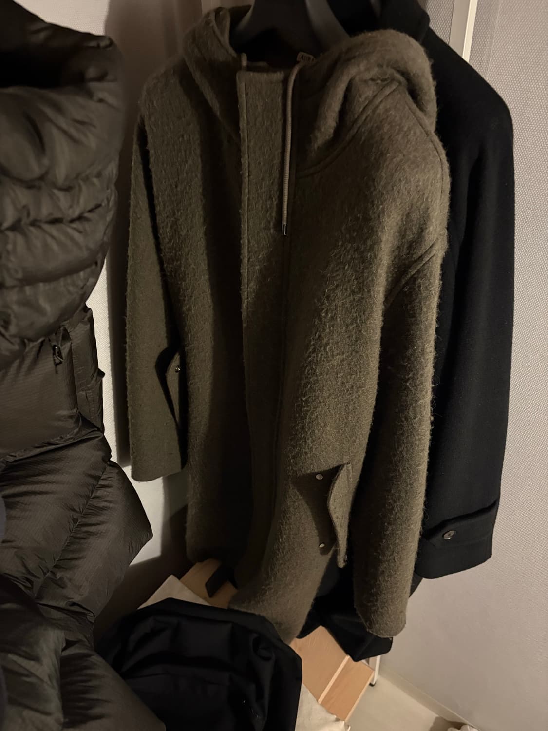 23fw 오라리 브러쉬드 알파카 울 멜튼 후드코트 4 상품이미지1